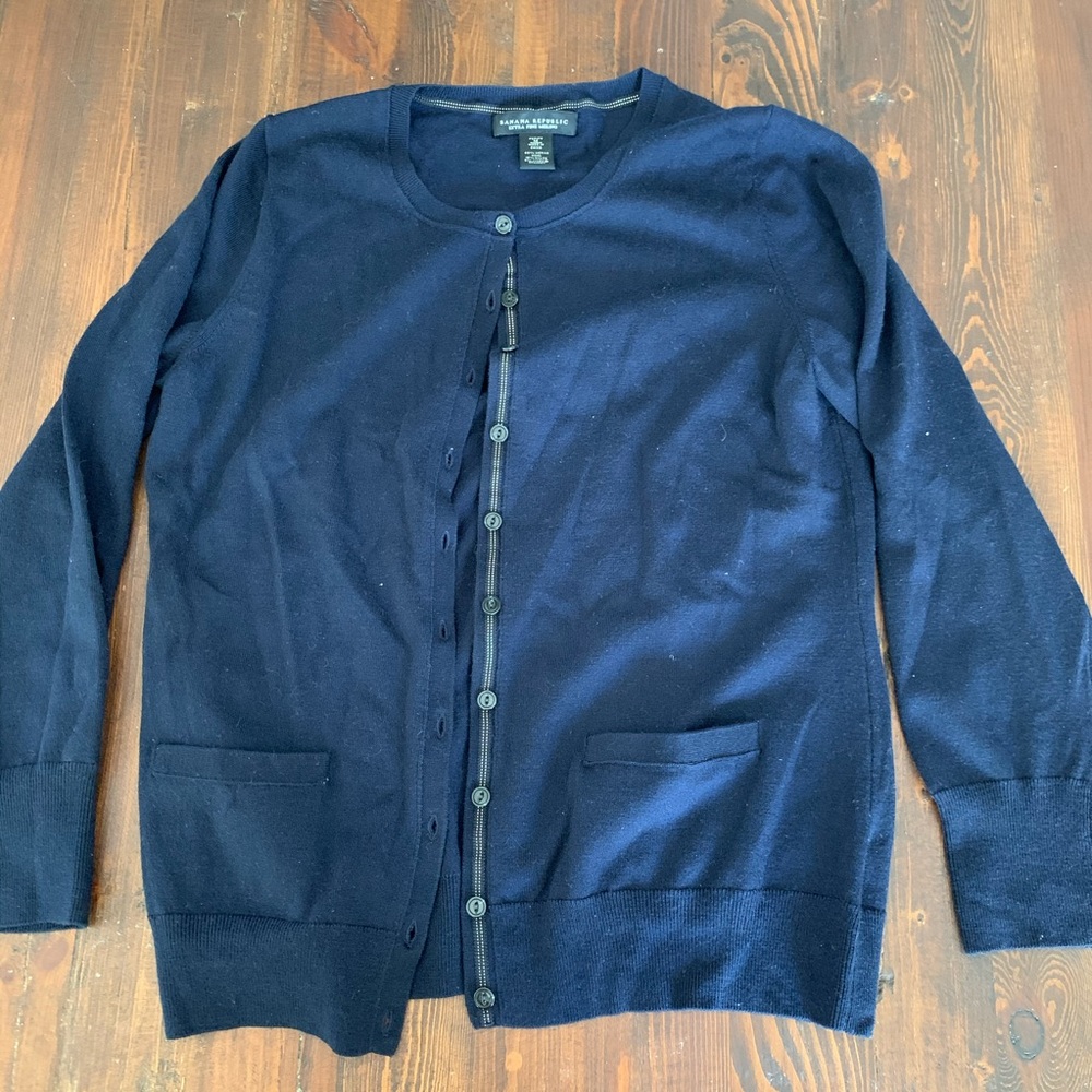 Banana Republic Blue Wool Cardigan, Sz M